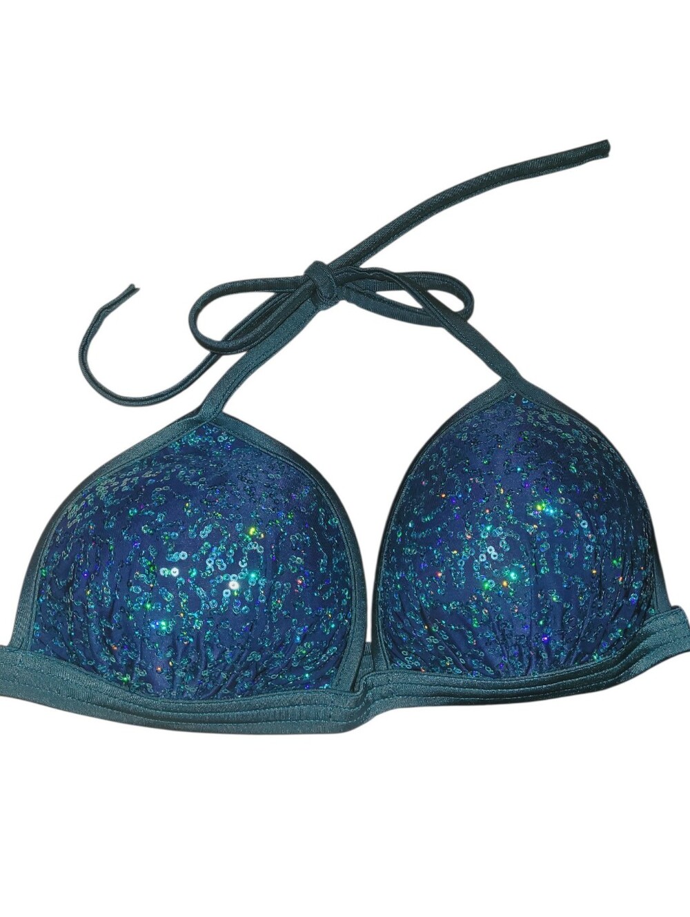 VENUS Teal Sequin Bikini Top SIZE D